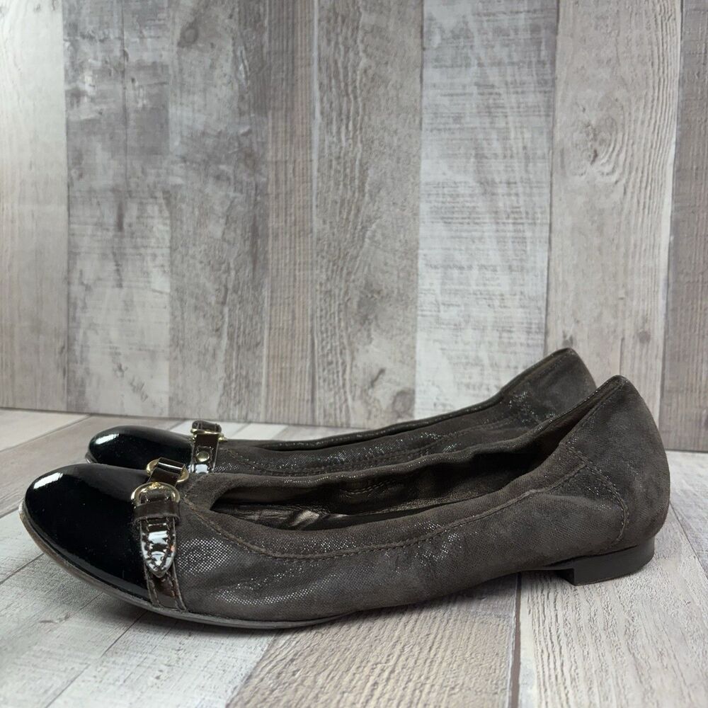 AGL Monika Womens Size EU 40.5 I US 9.5 Leather Shoes Flats Shimmer Brown Black